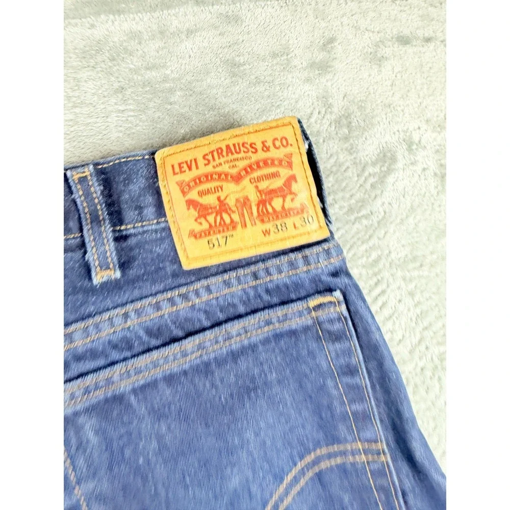 Levi's 517 Bootcut Jeans 36x30 Light Wash Blue Denim Mens